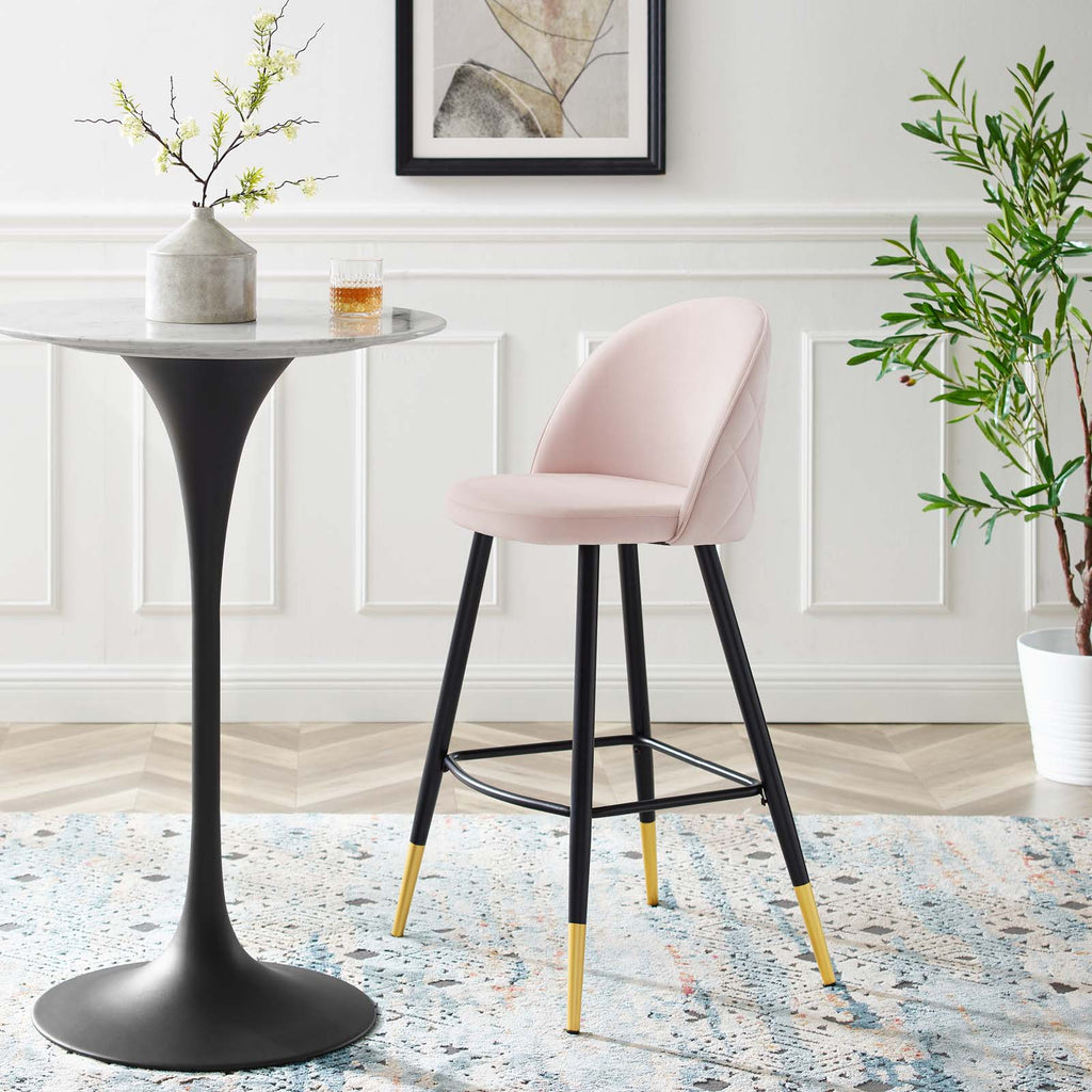 Cordial Performance Velvet Bar Stools Set of 2 by Modway