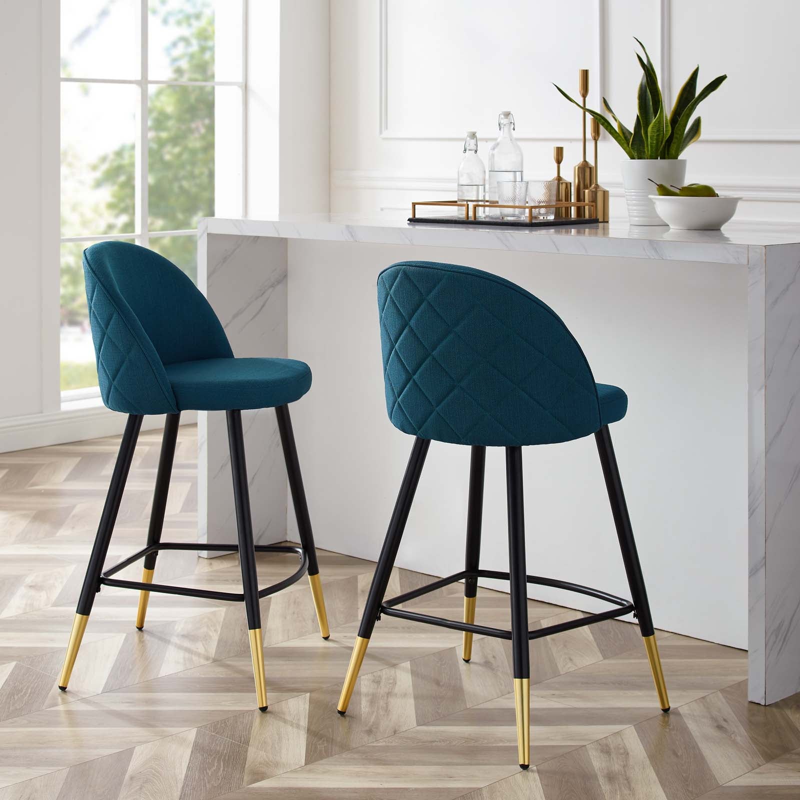 Cordial Fabric Counter Stools Set of 2 by Modway