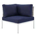 Harmony Sunbrella¨ Basket Weave Outdoor Patio Aluminum Corner Chair by Modway