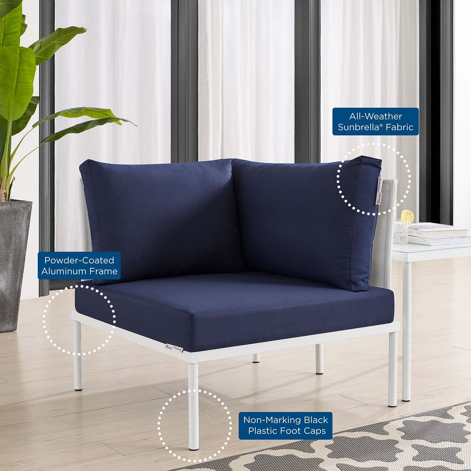 Harmony Sunbrella¨ Outdoor Patio All Mesh Corner Chair by Modway
