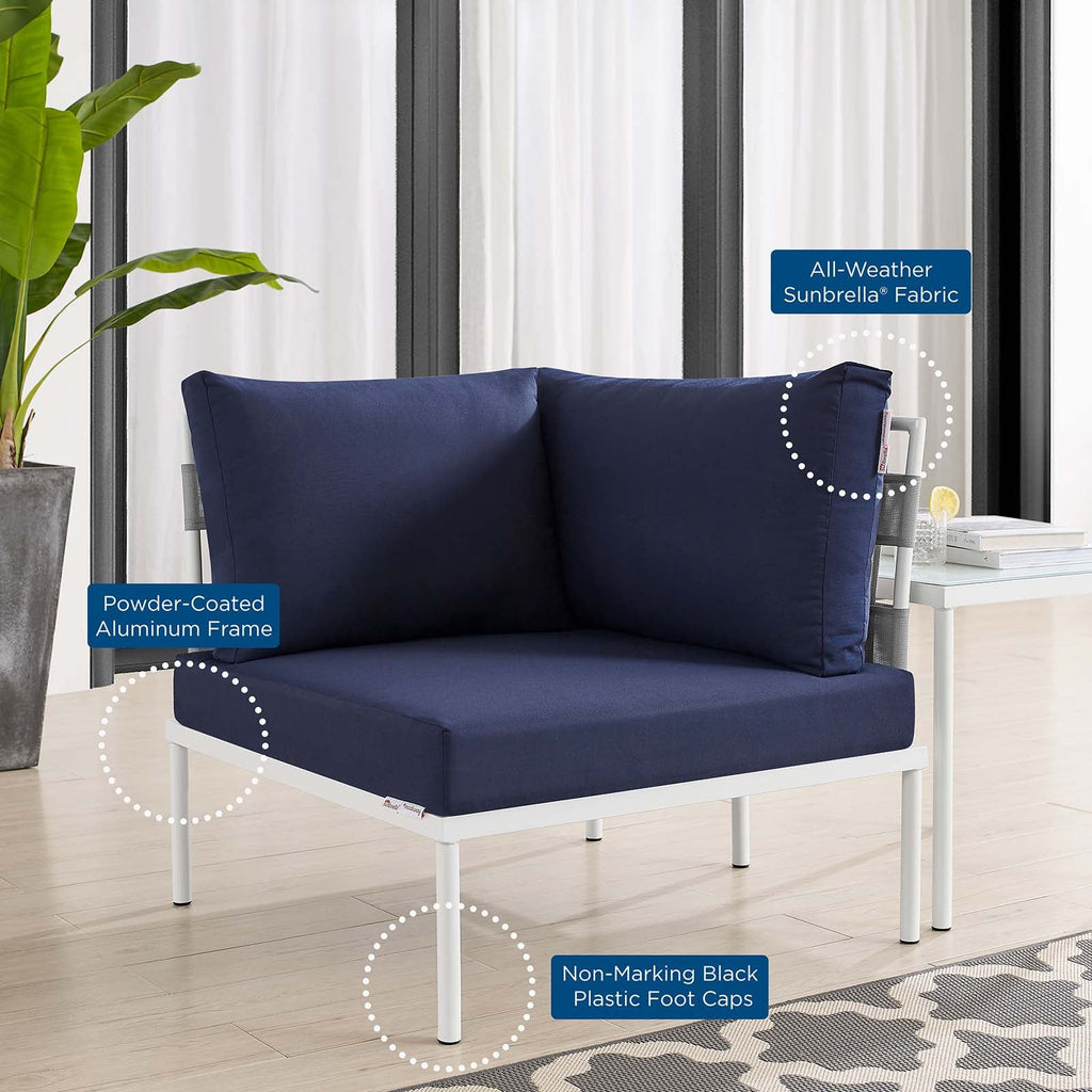 Harmony Sunbrella¨ Outdoor Patio Aluminum Corner Chair by Modway