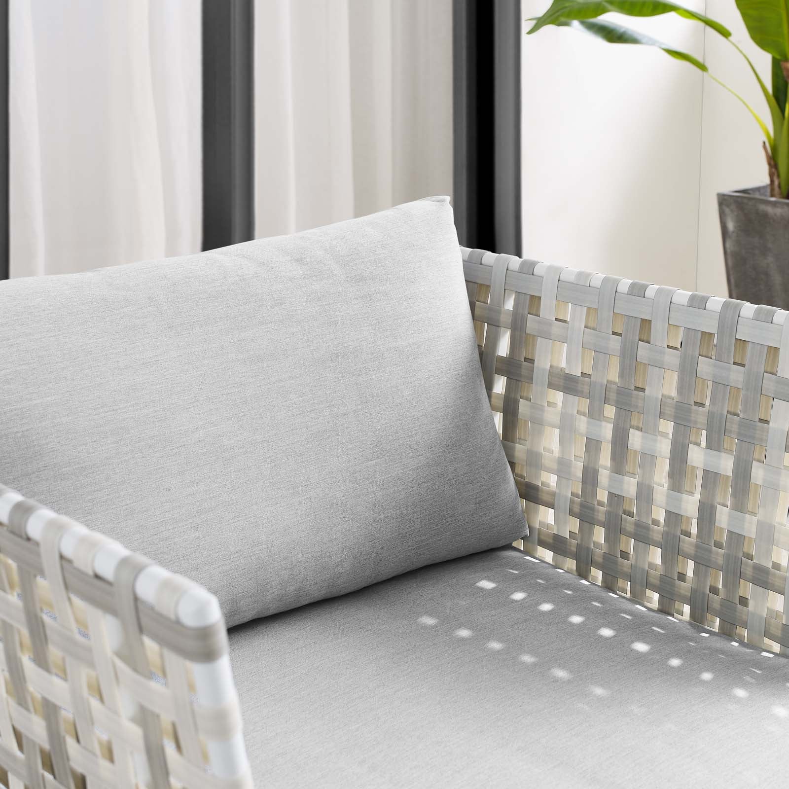 Harmony Sunbrella¨ Basket Weave Outdoor Patio Aluminum Armchair by Modway