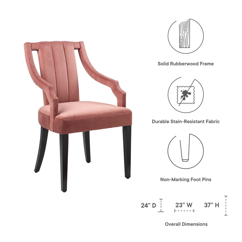 Virtue Performance Velvet Dining Chairs Set of 2 by Modway
