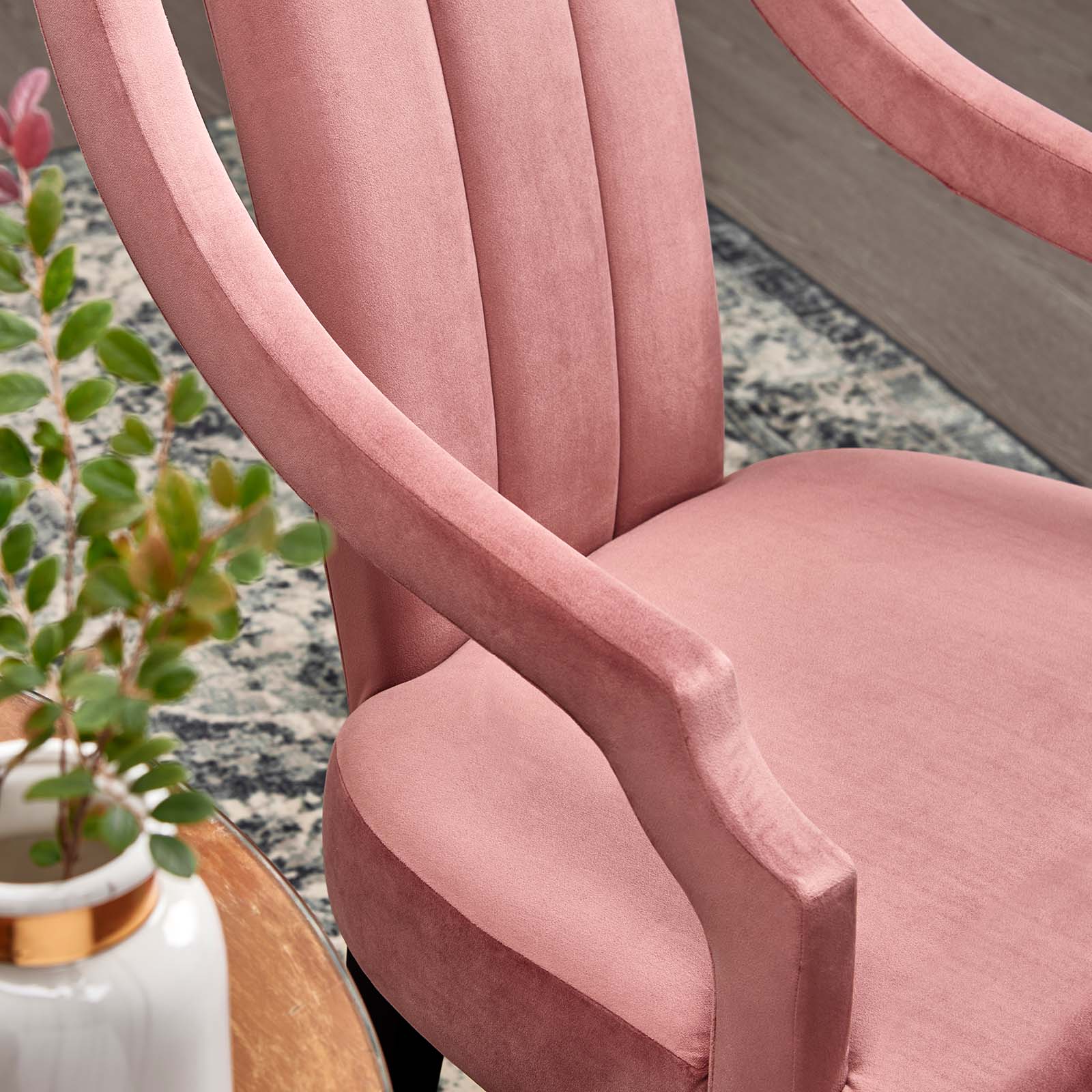 Virtue Performance Velvet Dining Chairs Set of 2 by Modway