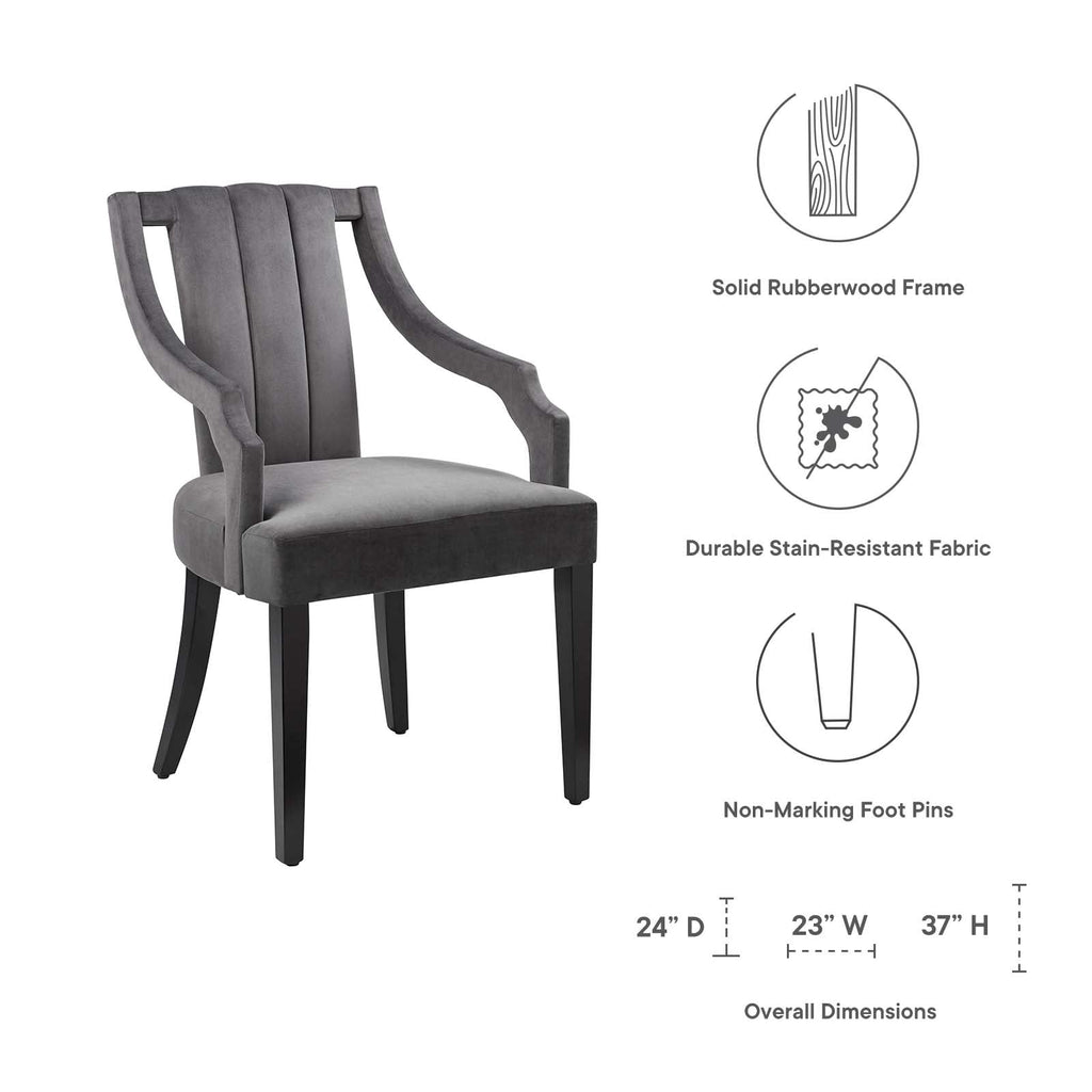 Virtue Performance Velvet Dining Chairs Set of 2 by Modway
