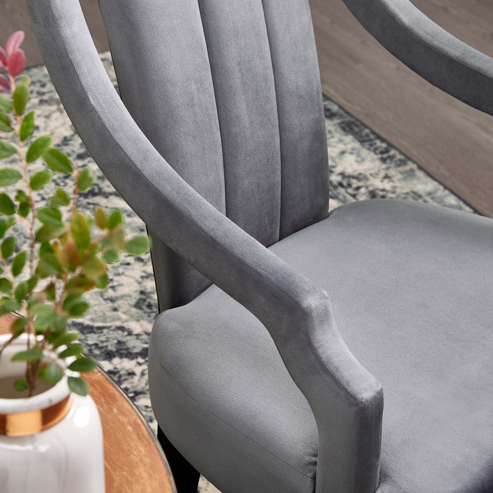 Virtue Performance Velvet Dining Chairs Set of 2 by Modway