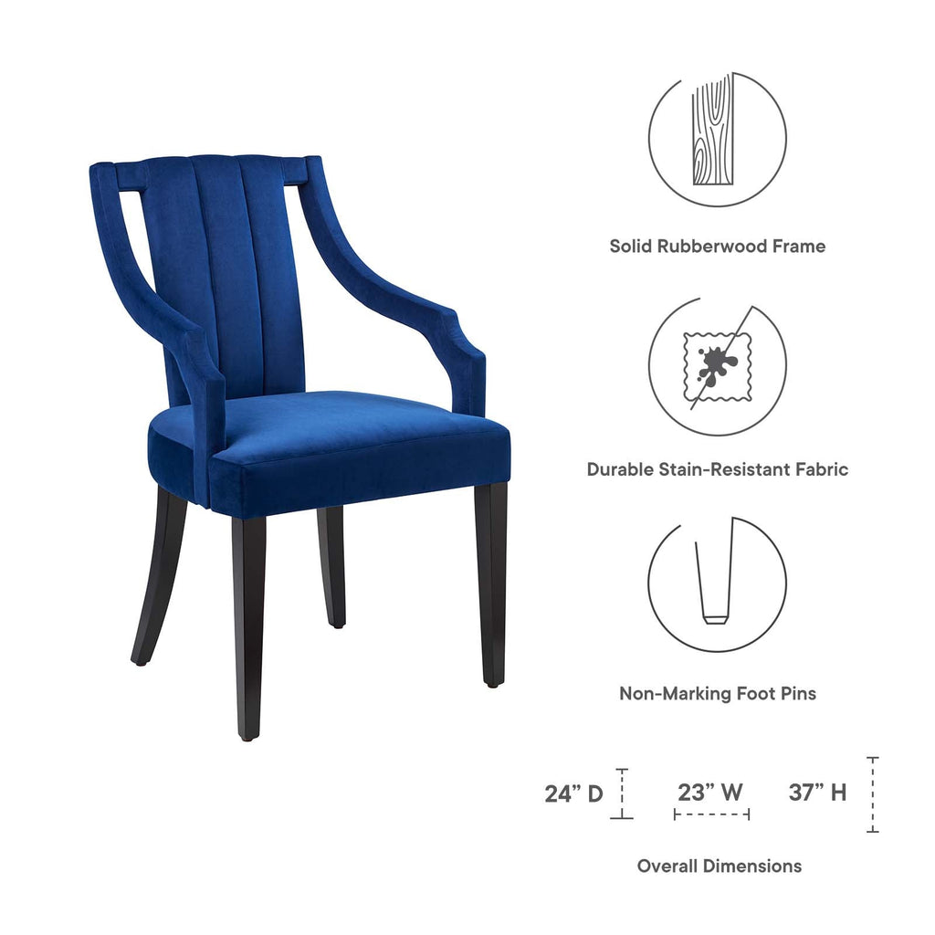 Virtue Performance Velvet Dining Chairs Set of 2 by Modway