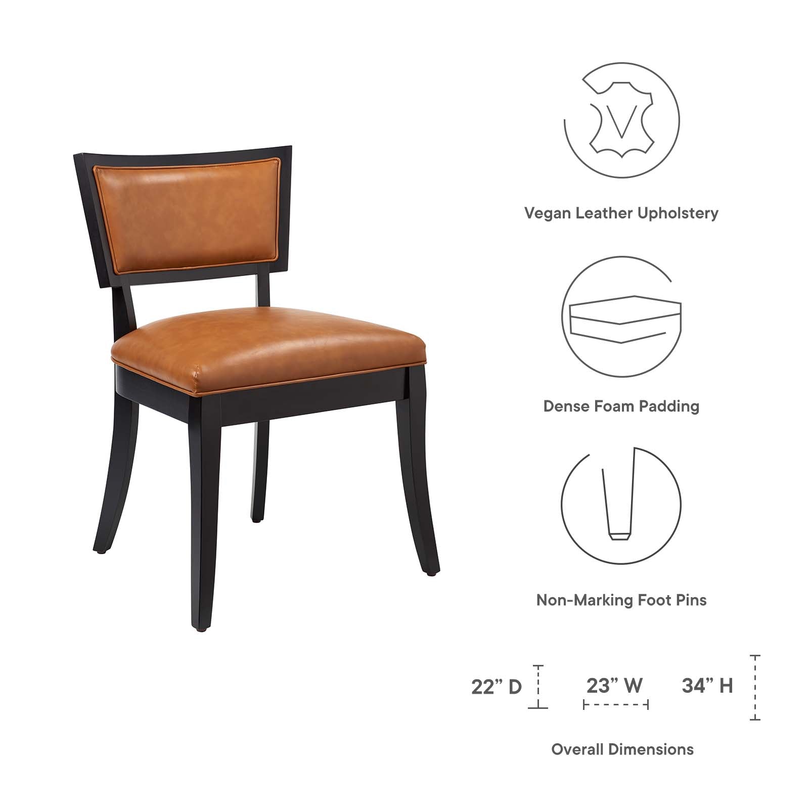 Pristine Vegan Leather Dining Chairs Set of 2 by Modway