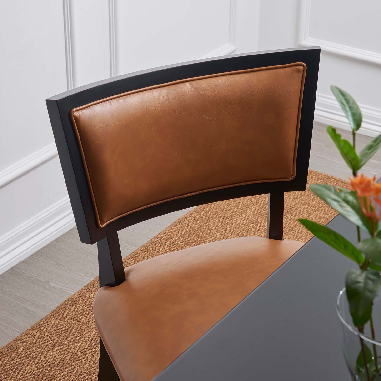 Pristine Vegan Leather Dining Chairs Set of 2 by Modway