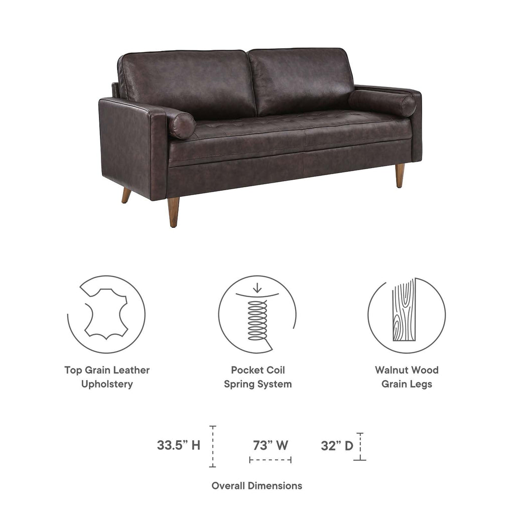 Valour Leather Sofa by Modway
