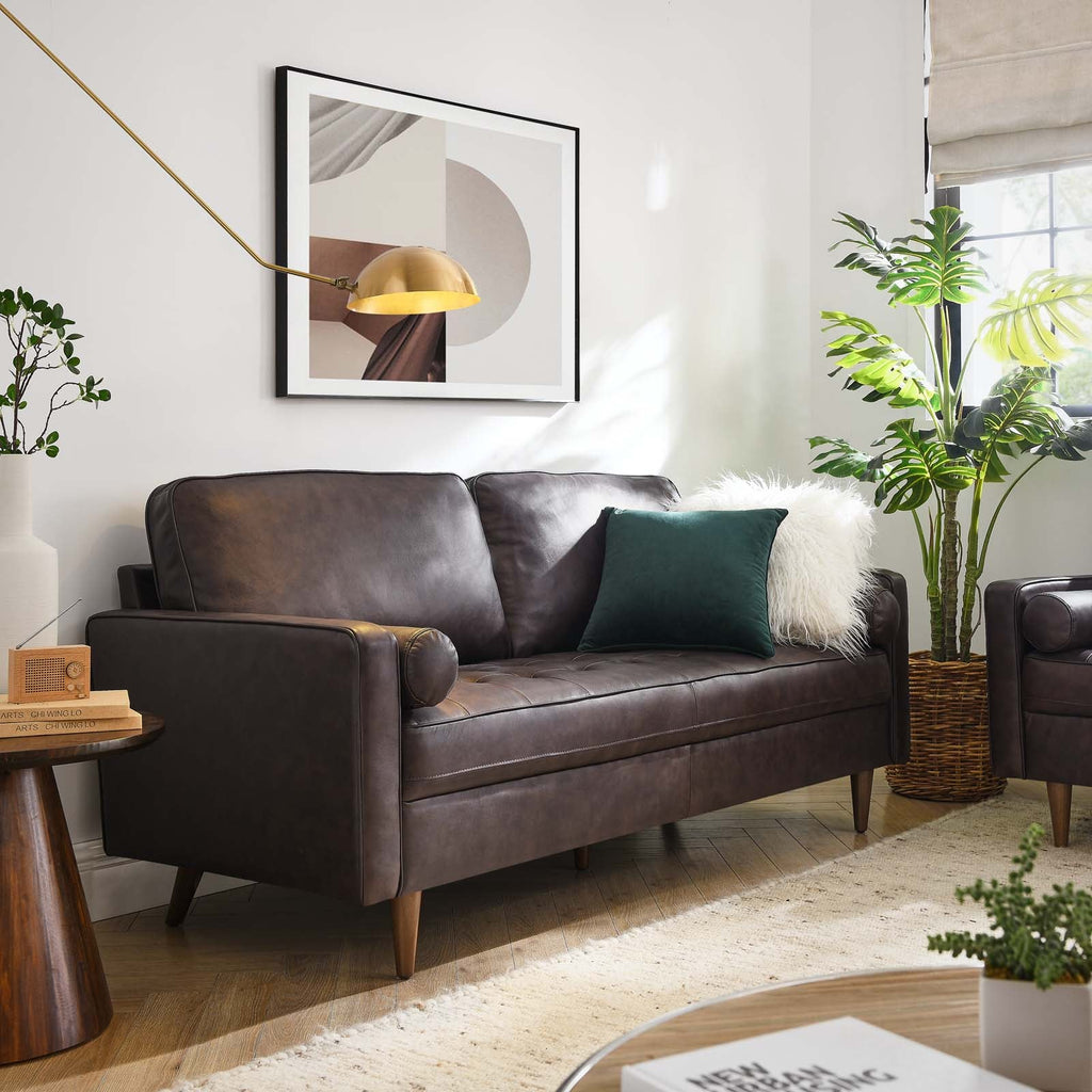Valour Leather Sofa by Modway