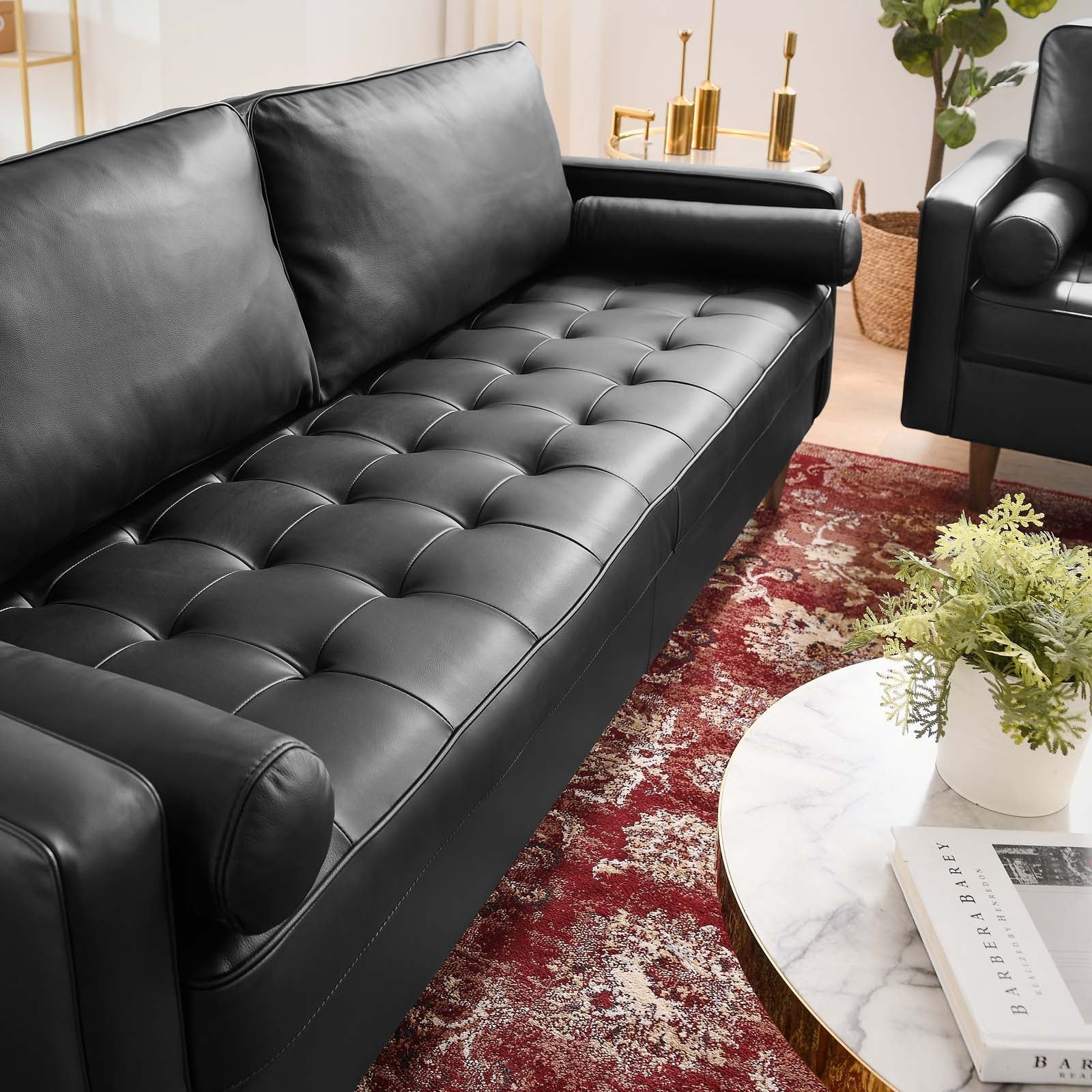 Valour 81" Leather Sofa by Modway