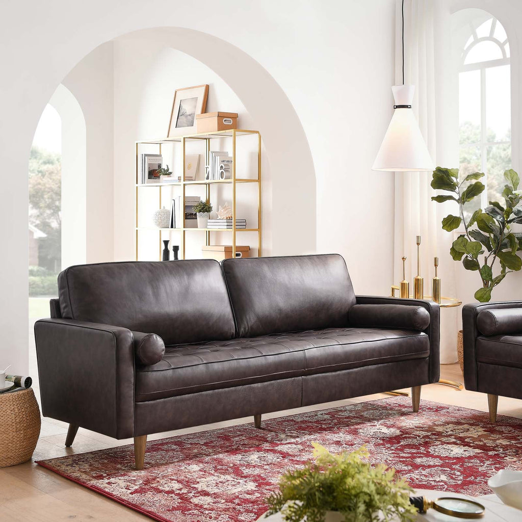 Valour 81" Leather Sofa by Modway