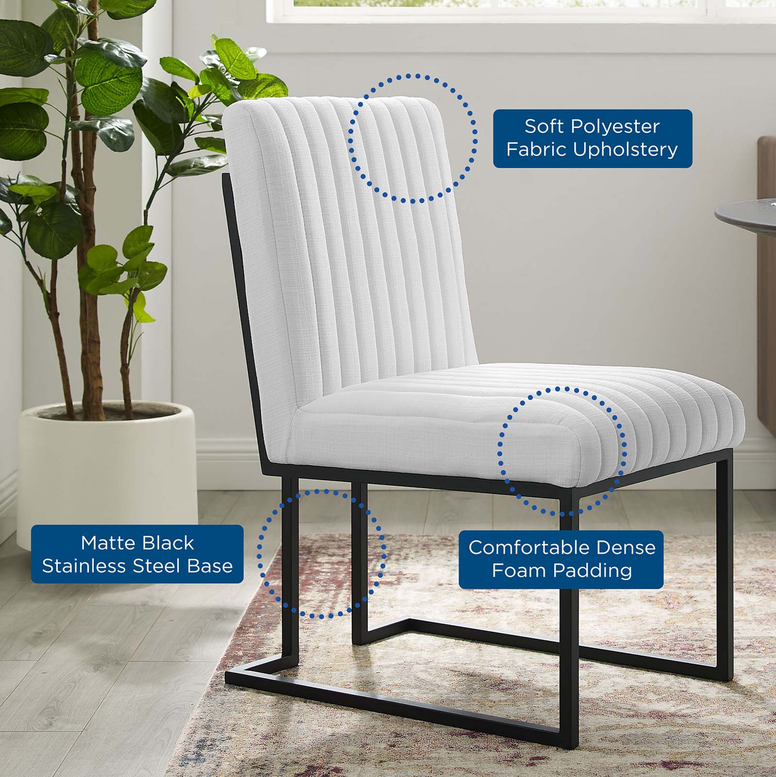Indulge Channel Tufted Fabric Dining Chair by Modway