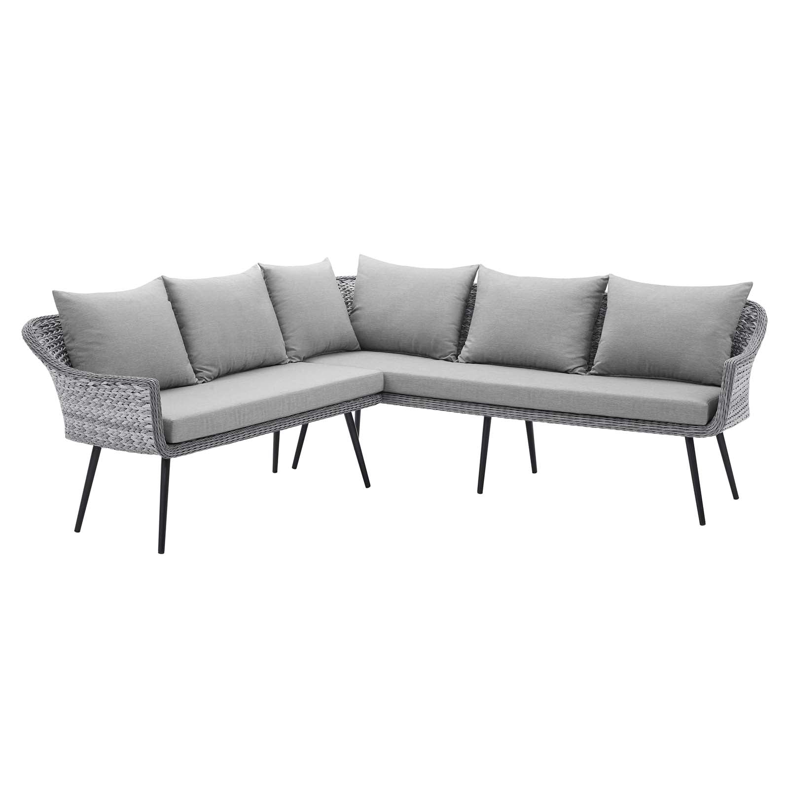 Endeavor Outdoor Patio Wicker Rattan Sectional Sofa by Modway