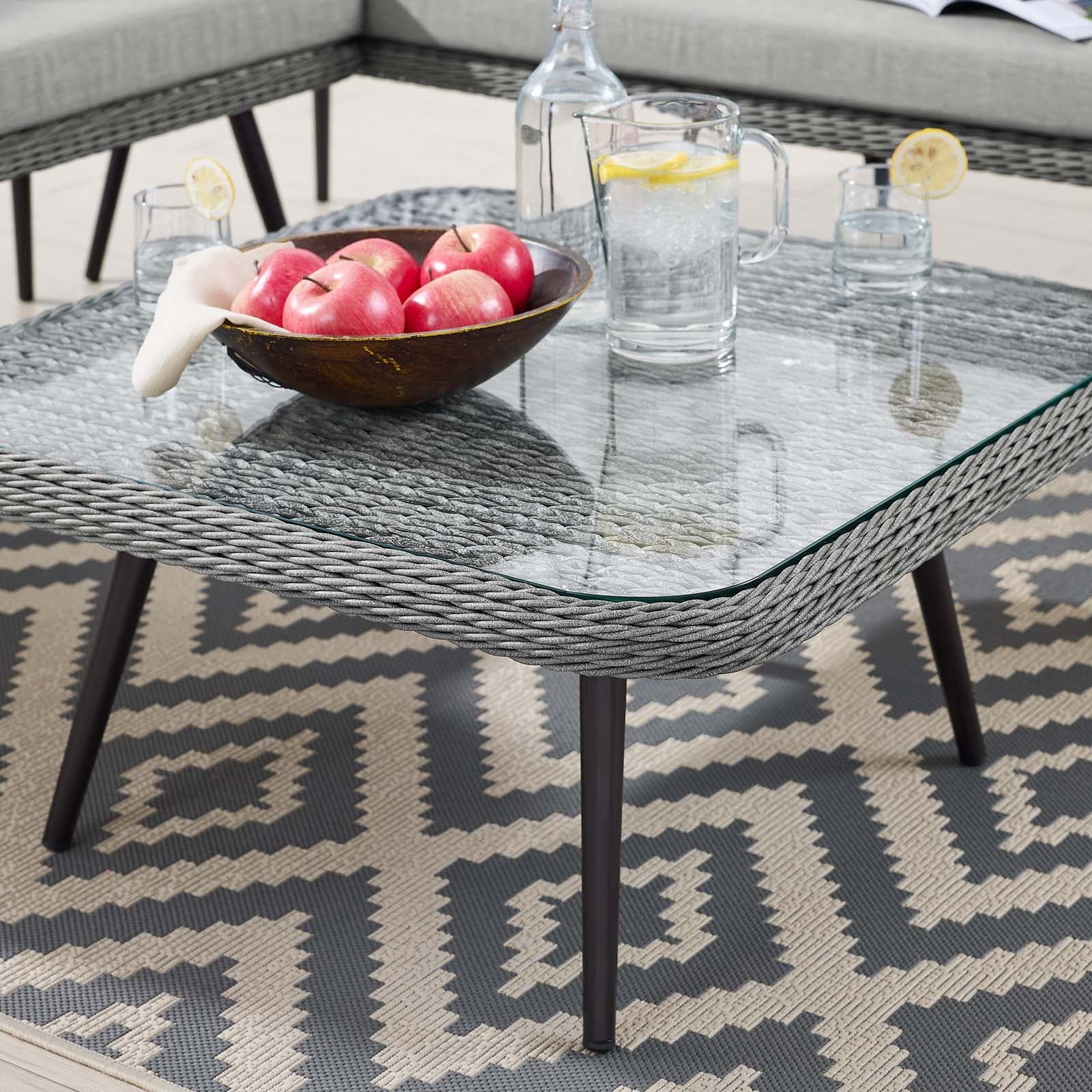 Endeavor Outdoor Patio Wicker Rattan Square Coffee Table by Modway