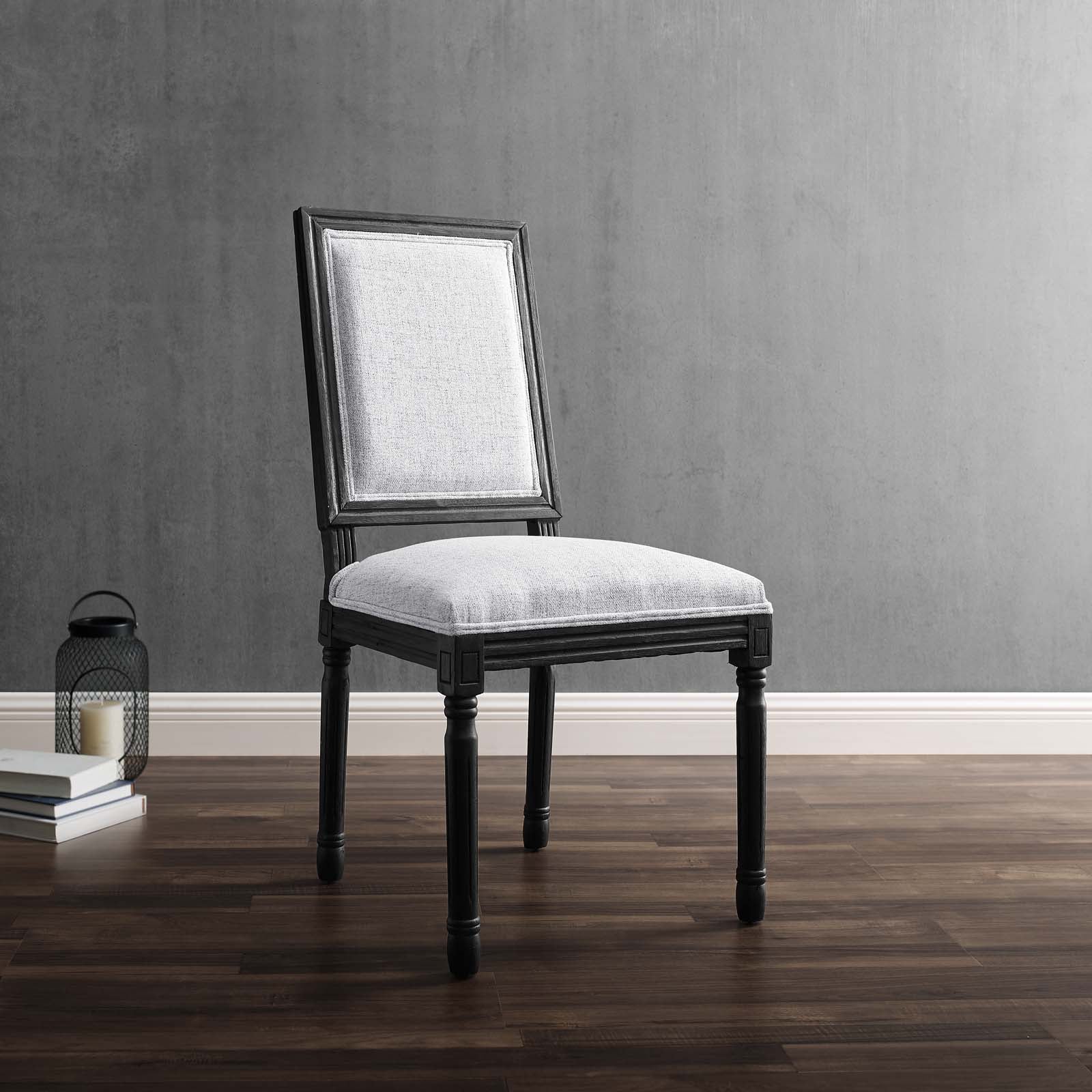 Court French Vintage Upholstered Fabric Dining Side Chair by Modway