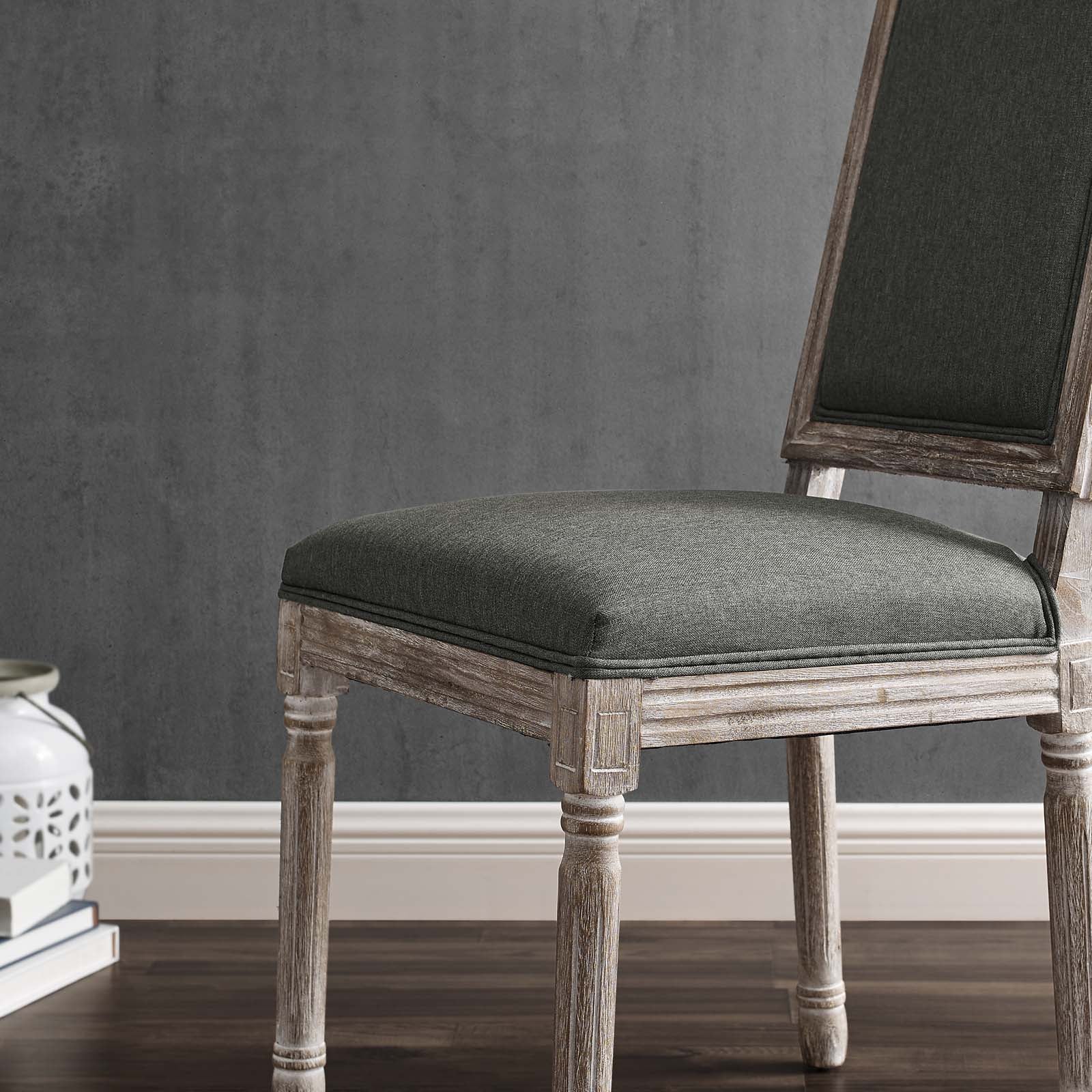 Court French Vintage Upholstered Fabric Dining Side Chair by Modway