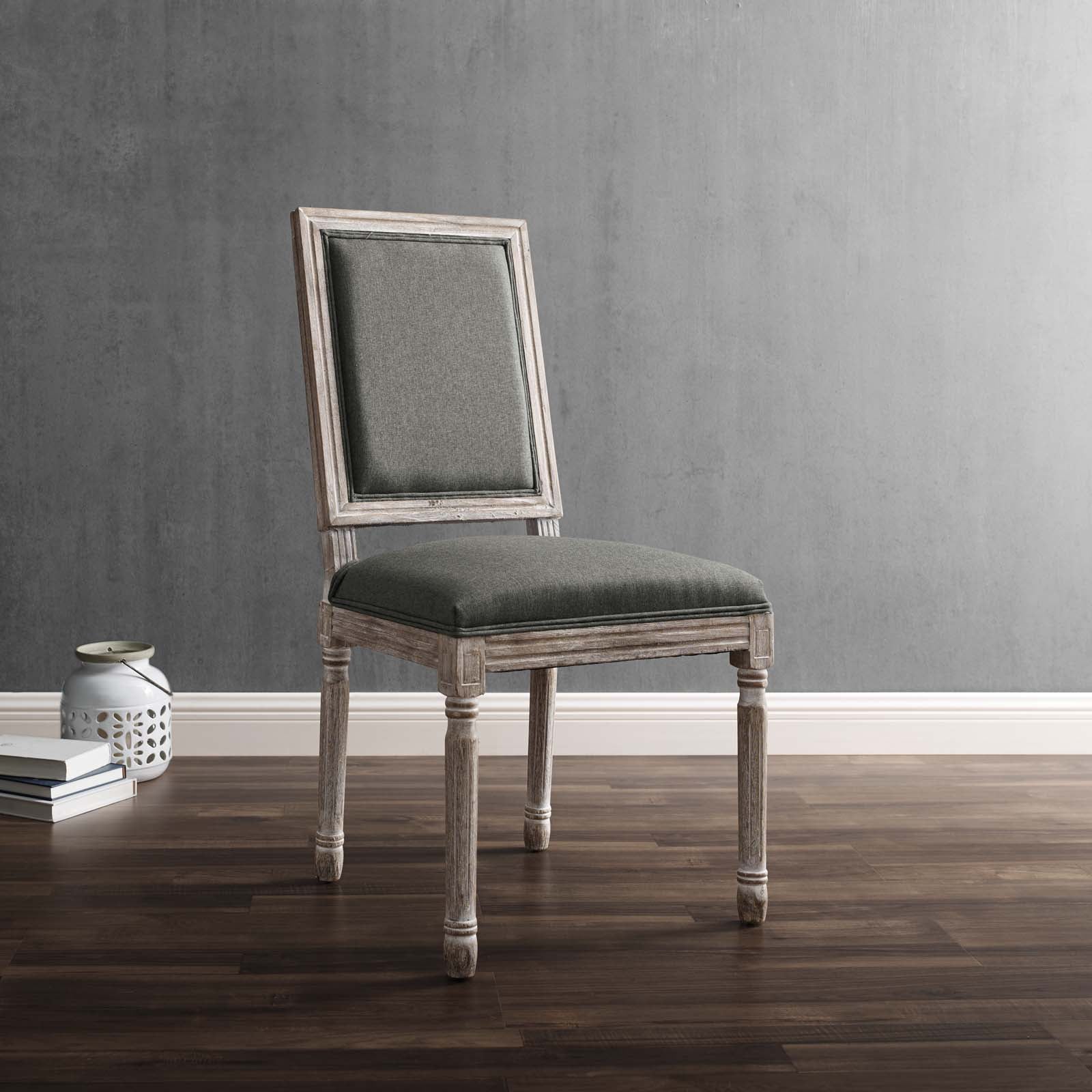 Court French Vintage Upholstered Fabric Dining Side Chair by Modway