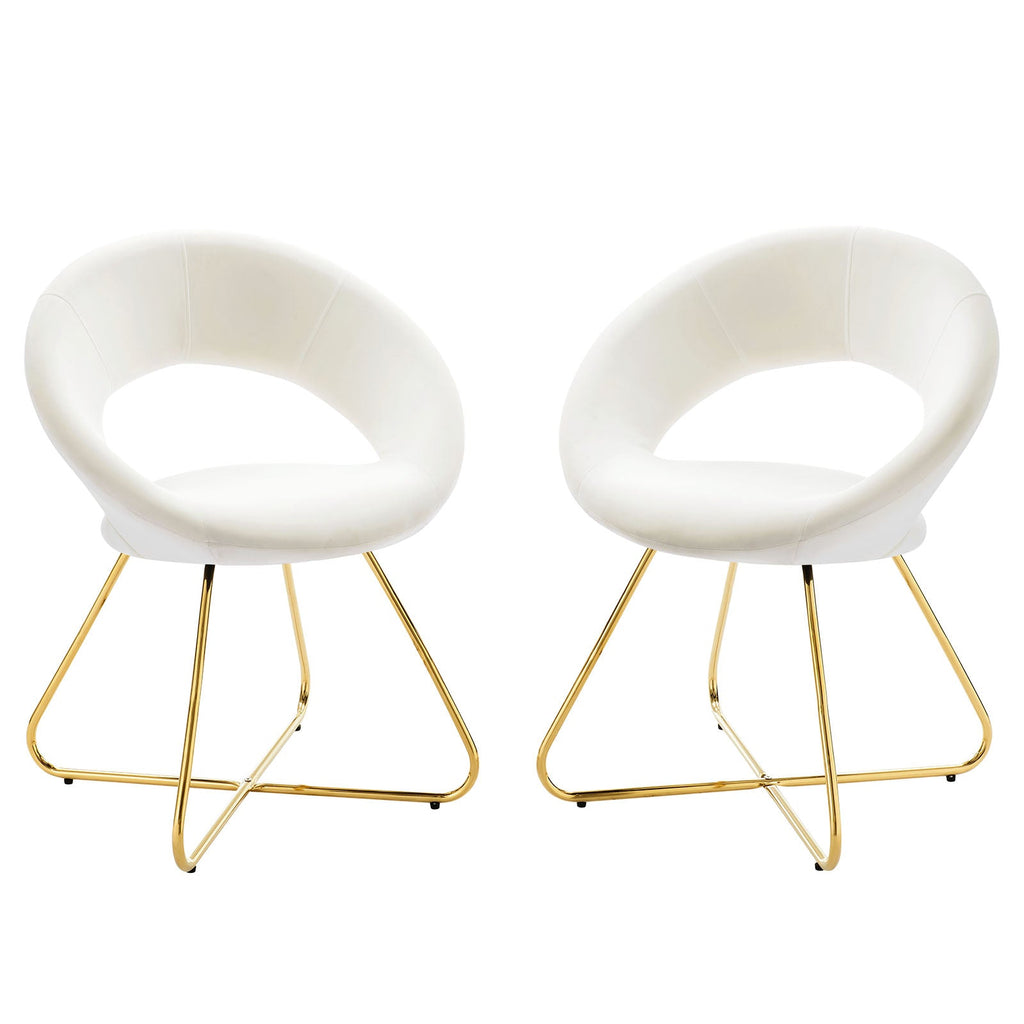 Nouvelle Performance Velvet Dining Chair Set of 2 by Modway