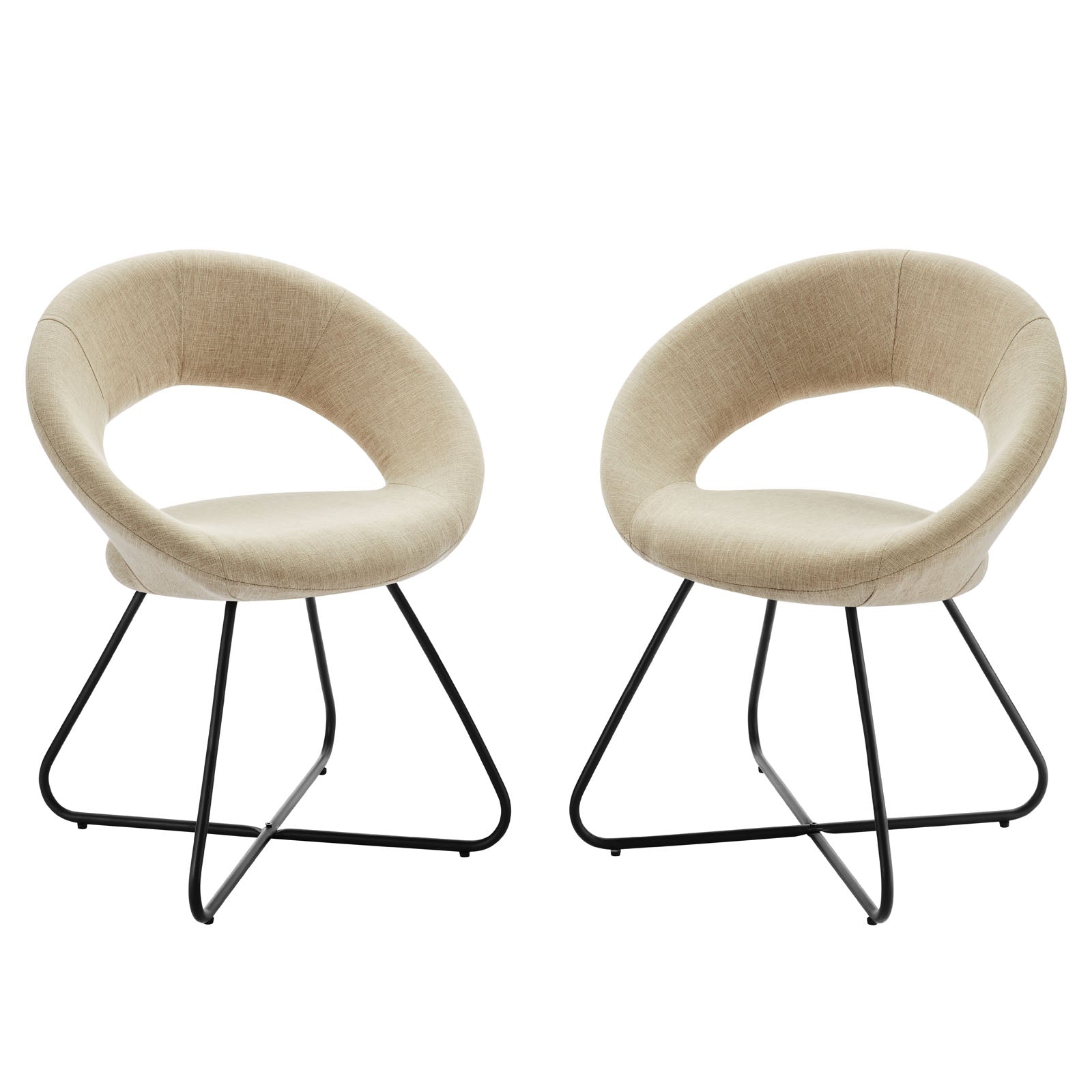 Nouvelle Upholstered Fabric Dining Chair Set of 2 by Modway