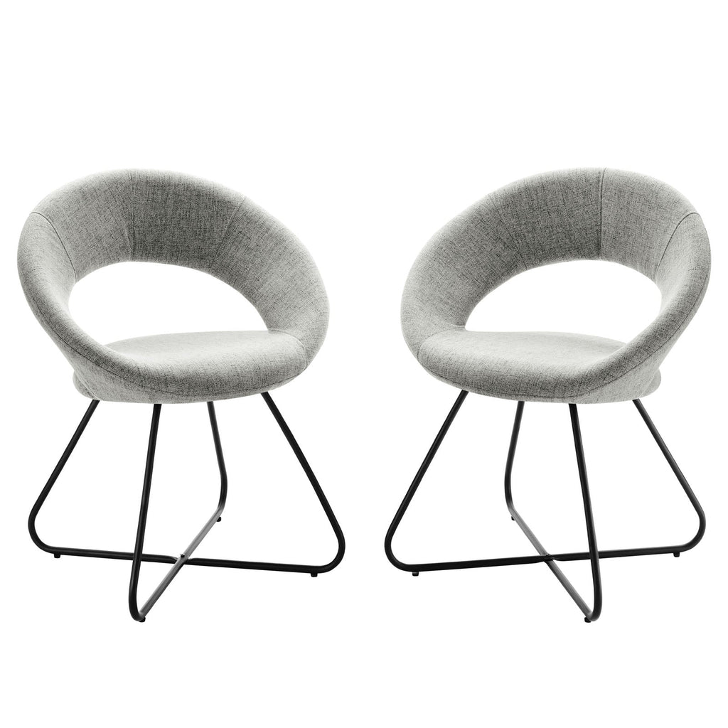 Nouvelle Upholstered Fabric Dining Chair Set of 2 by Modway