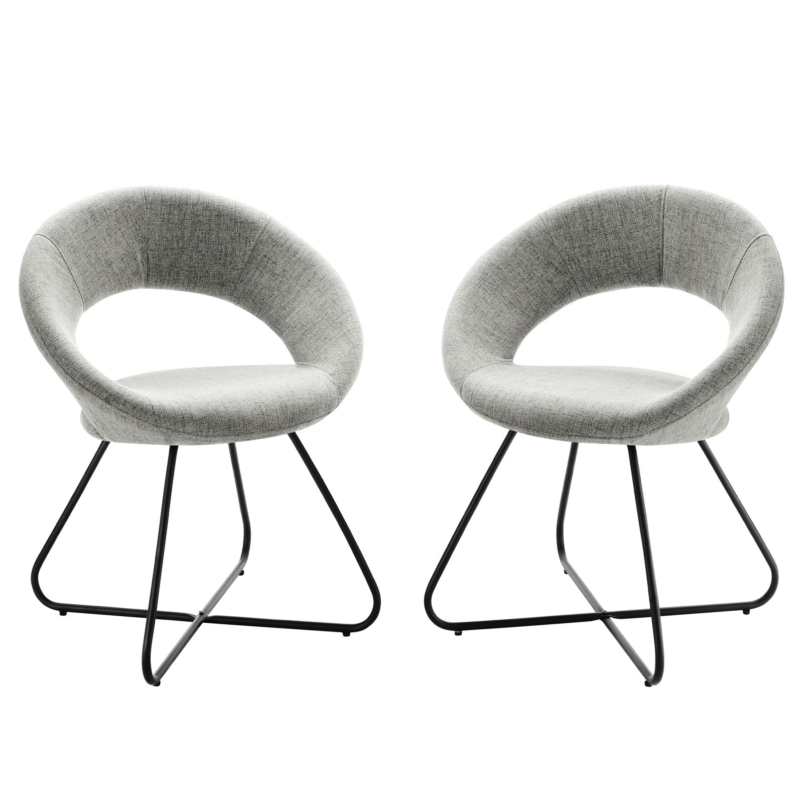 Nouvelle Upholstered Fabric Dining Chair Set of 2 by Modway