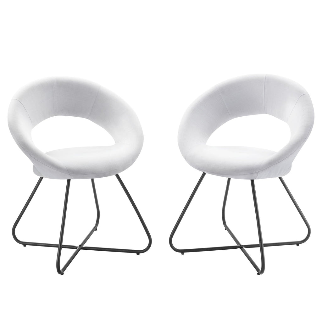 Nouvelle Upholstered Fabric Dining Chair Set of 2 by Modway