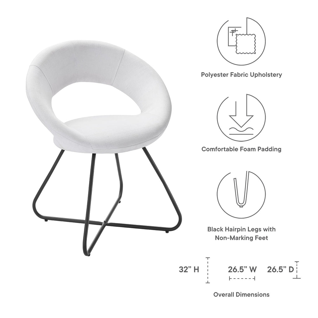 Nouvelle Upholstered Fabric Dining Chair Set of 2 by Modway