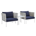 Harmony 3-Piece Sunbrella¨ Basket Weave Outdoor Patio Aluminum Seating Set by Modway