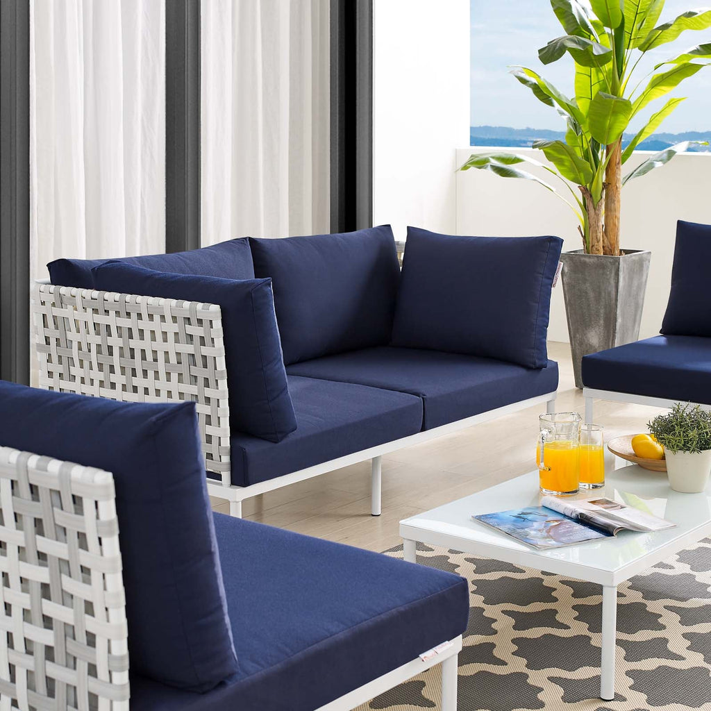 Harmony 4-Piece Sunbrella¨ Basket Weave Outdoor Patio Aluminum Seating Set by Modway
