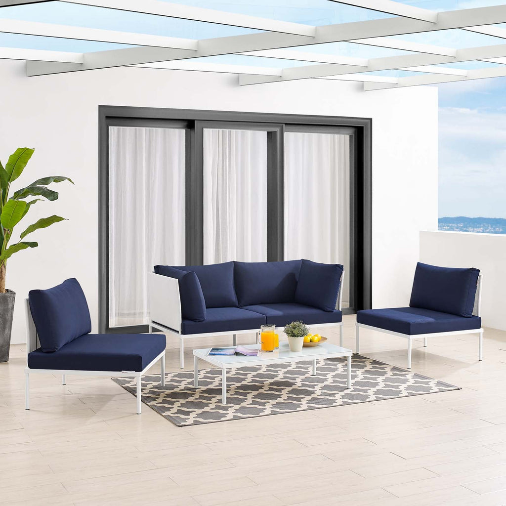 Harmony 4-Piece Sunbrella¨ Outdoor Patio Aluminum Seating Set by Modway