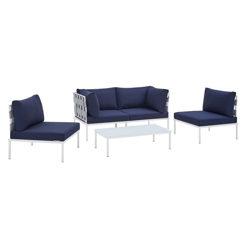 Harmony 4-Piece Sunbrella¨ Outdoor Patio Aluminum Seating Set by Modway