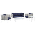 Harmony 5-Piece Sunbrella¨ Basket Weave Outdoor Patio Aluminum Seating Set by Modway