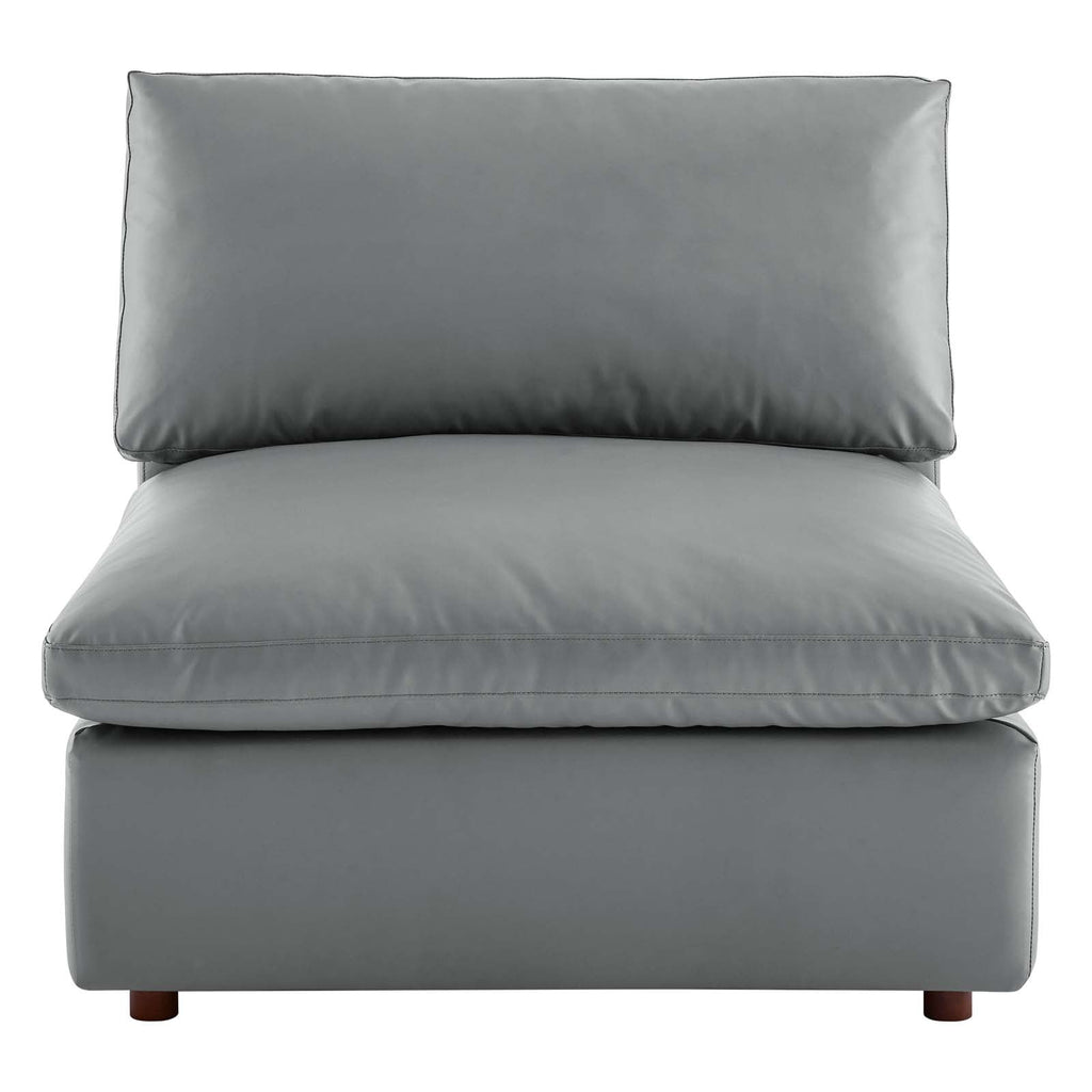 Commix Down Filled Overstuffed Vegan Leather Armless Chair by Modway