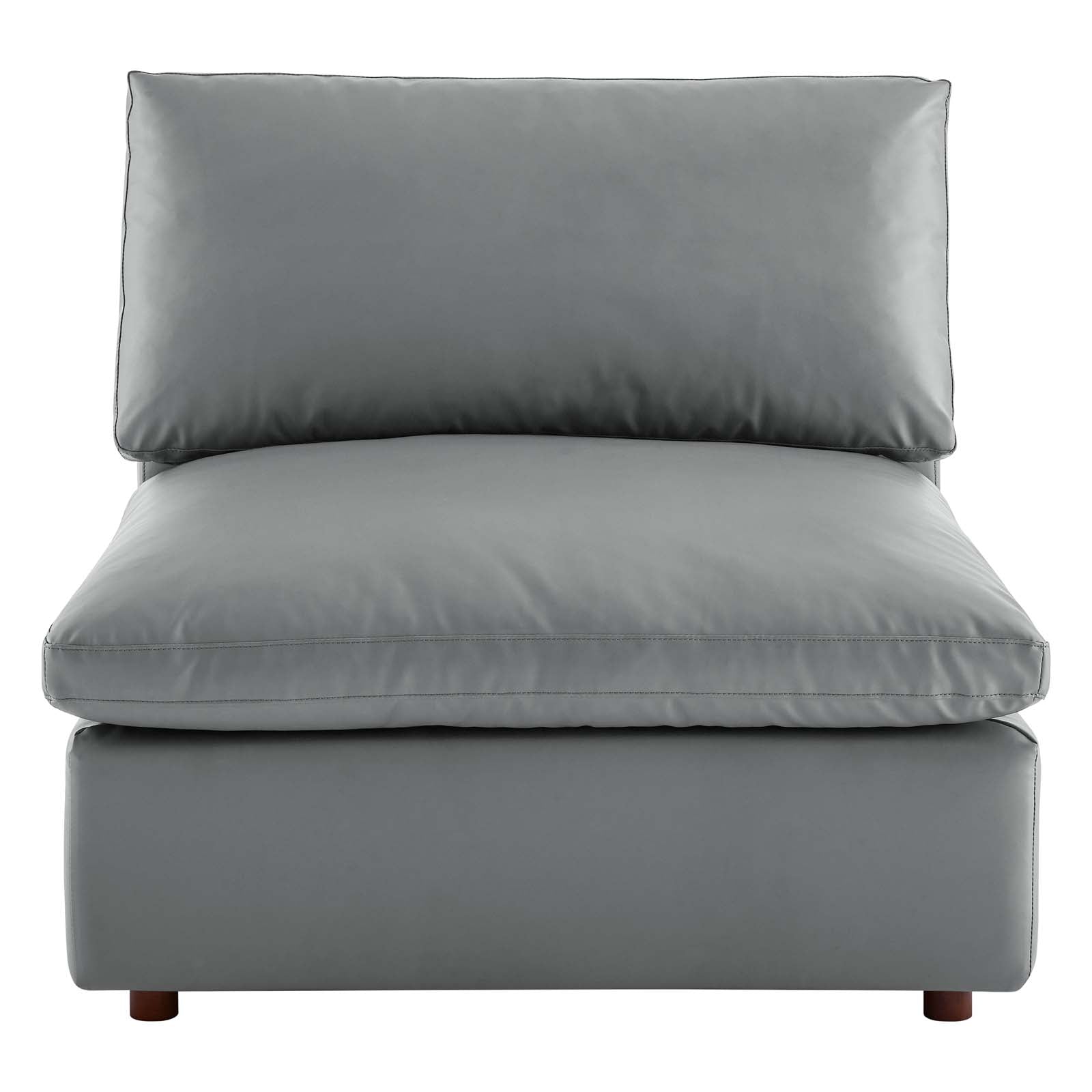 Commix Down Filled Overstuffed Vegan Leather Armless Chair by Modway