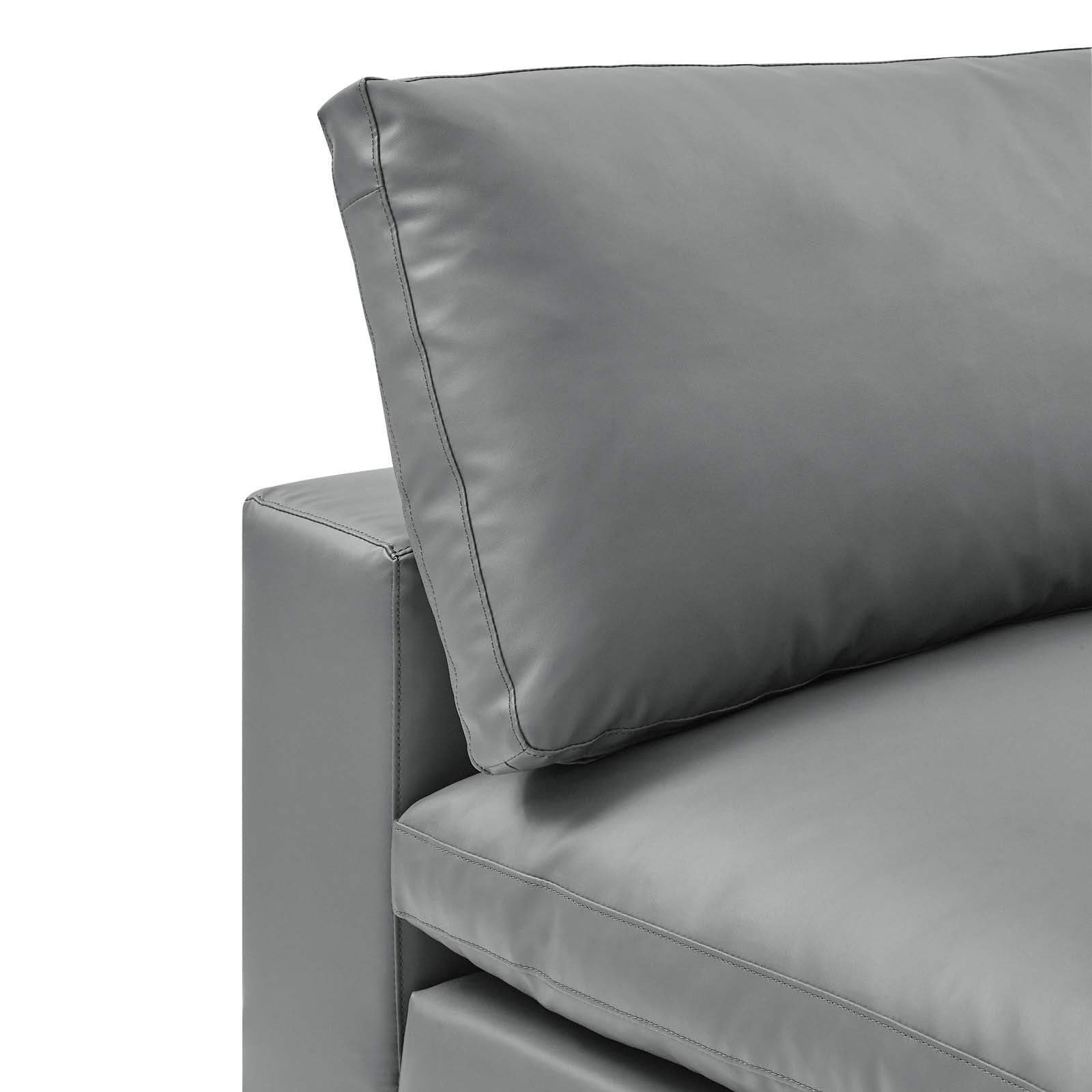 Commix Down Filled Overstuffed Vegan Leather Armless Chair by Modway