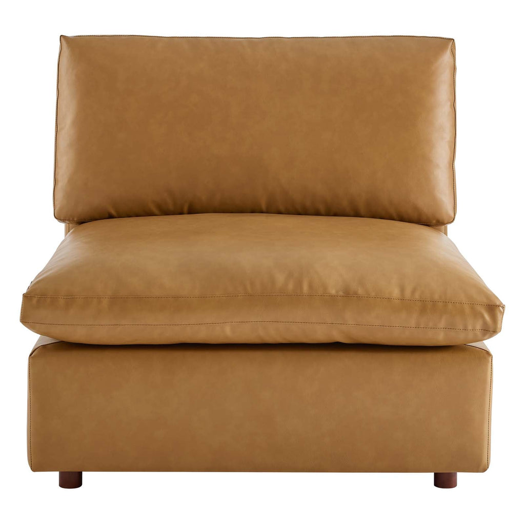 Commix Down Filled Overstuffed Vegan Leather Armless Chair by Modway