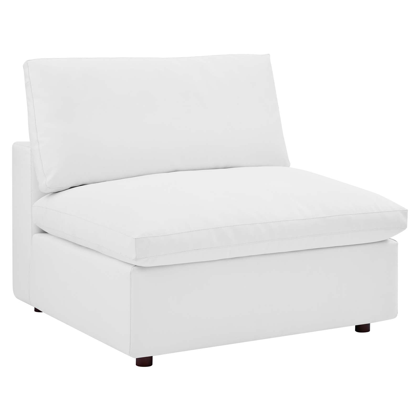Commix Down Filled Overstuffed Vegan Leather Armless Chair by Modway