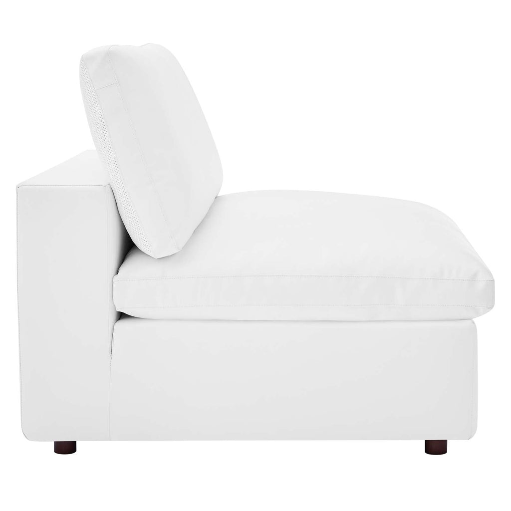 Commix Down Filled Overstuffed Vegan Leather Armless Chair by Modway