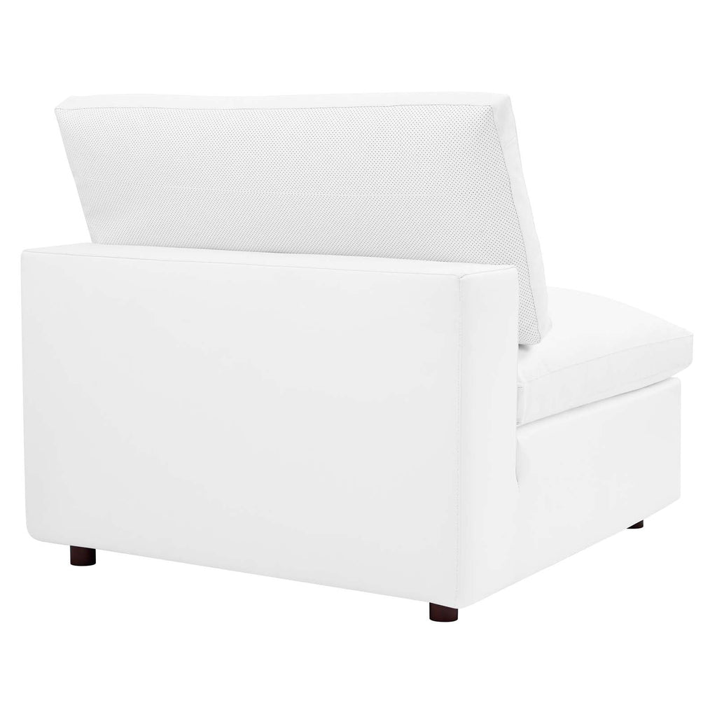 Commix Down Filled Overstuffed Vegan Leather Armless Chair by Modway