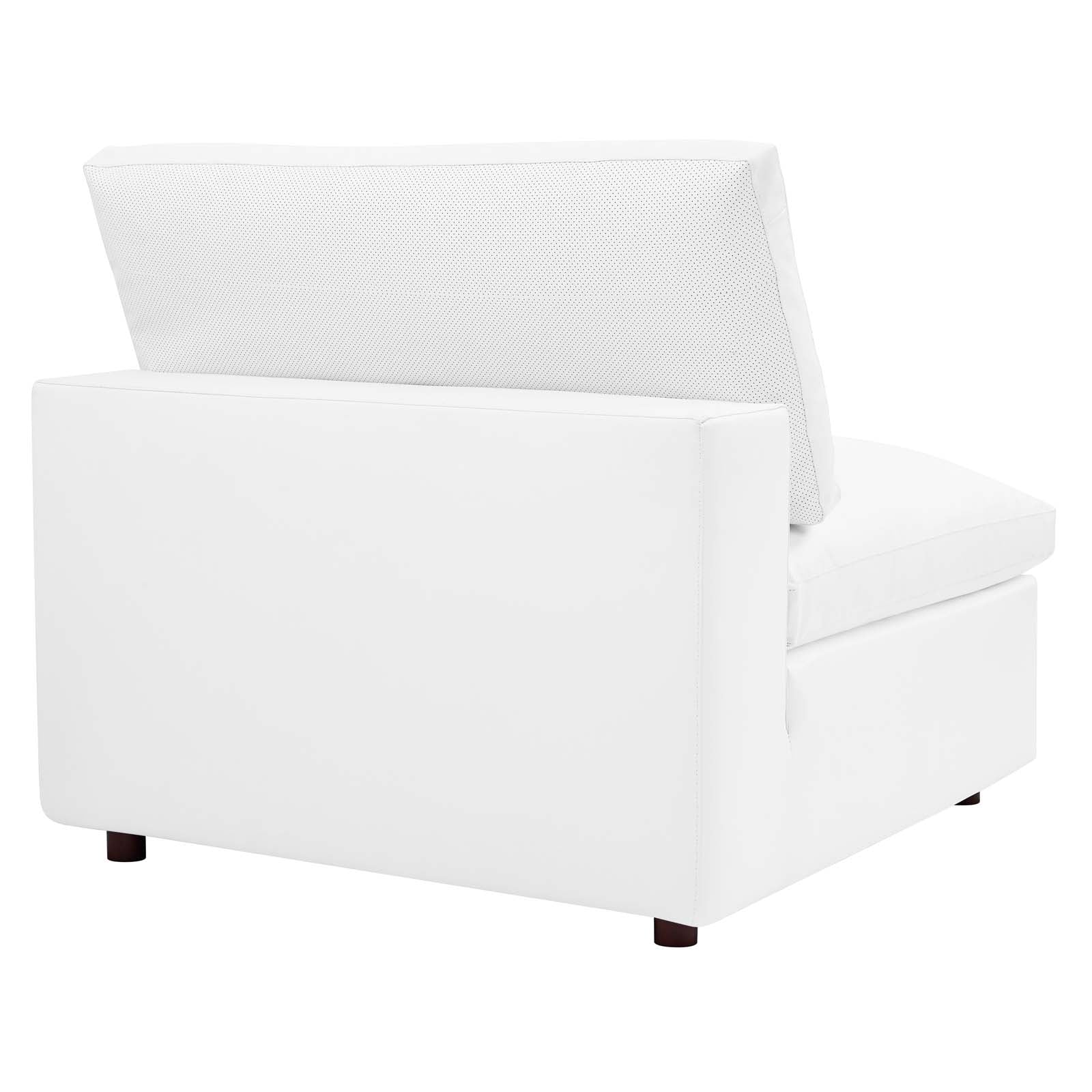 Commix Down Filled Overstuffed Vegan Leather Armless Chair by Modway