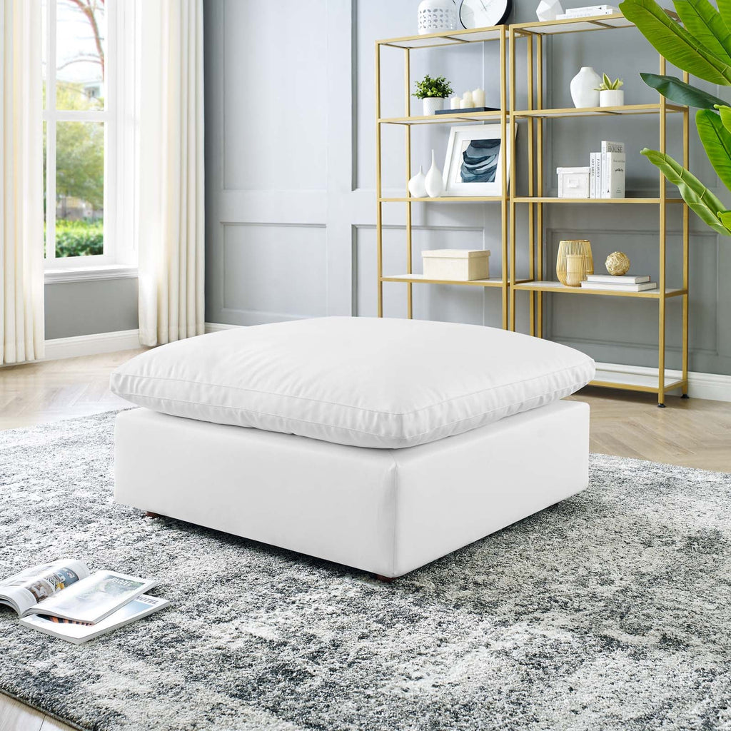 Commix Down Filled Overstuffed Vegan Leather Ottoman by Modway
