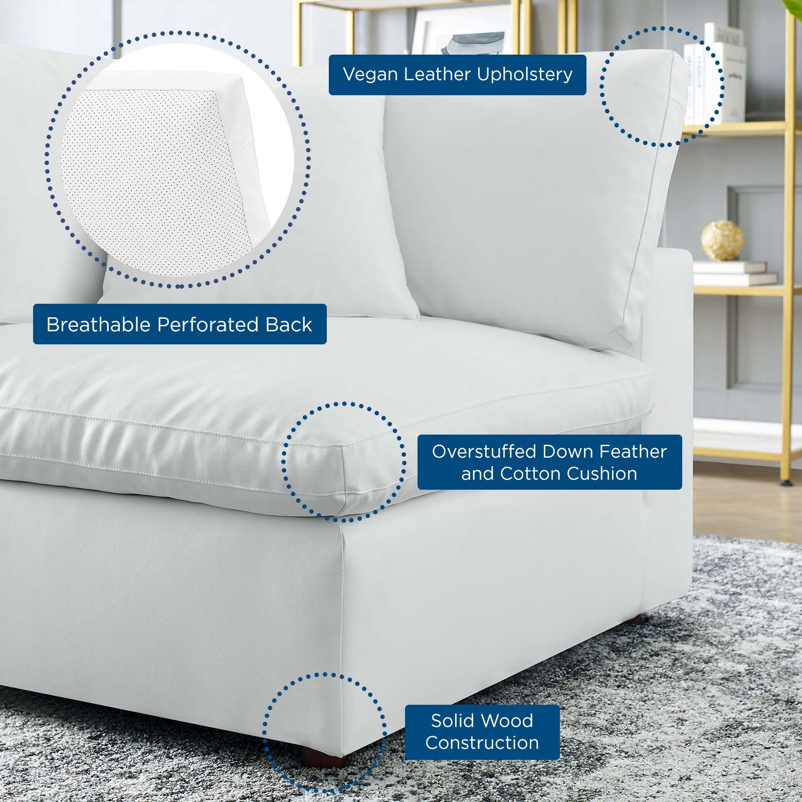 Commix Down Filled Overstuffed Vegan Leather Corner Chair by Modway