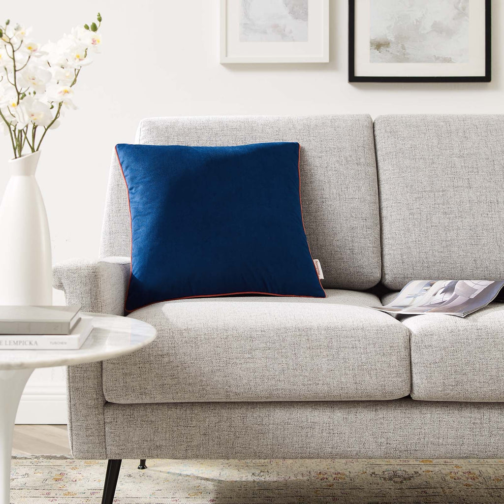 Accentuate 18" Performance Velvet Throw Pillow in Navy Blossom