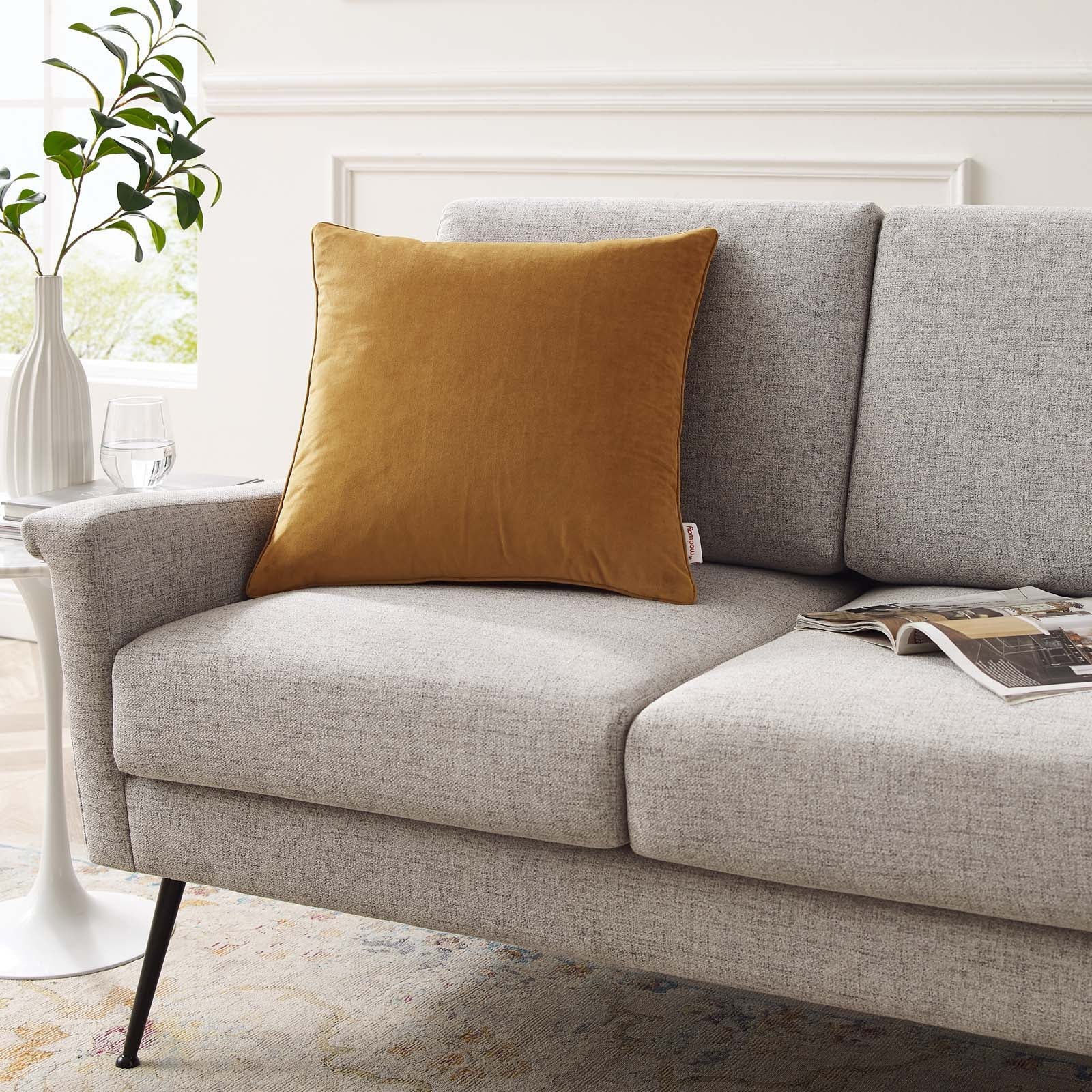 Enhance 20" Performance Velvet Throw Pillow by Modway