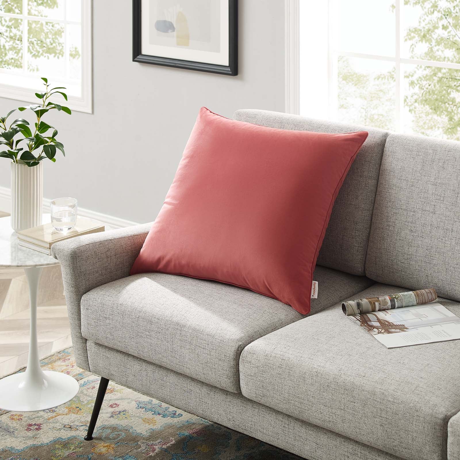 Enhance 24" Performance Velvet Throw Pillow by Modway