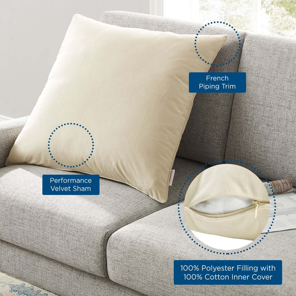 Enhance 24" Performance Velvet Throw Pillow by Modway