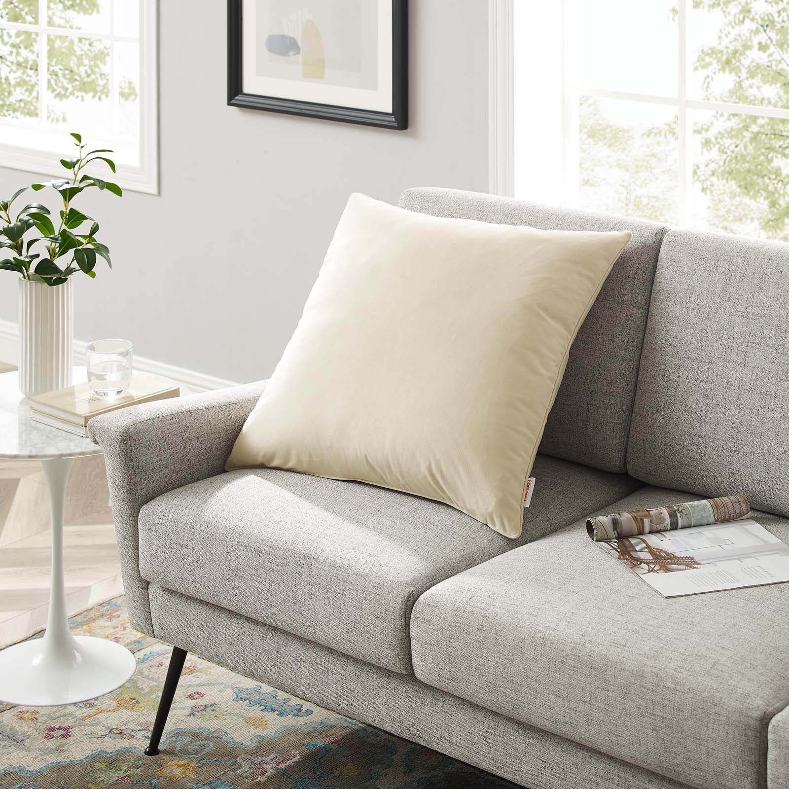 Enhance 24" Performance Velvet Throw Pillow by Modway