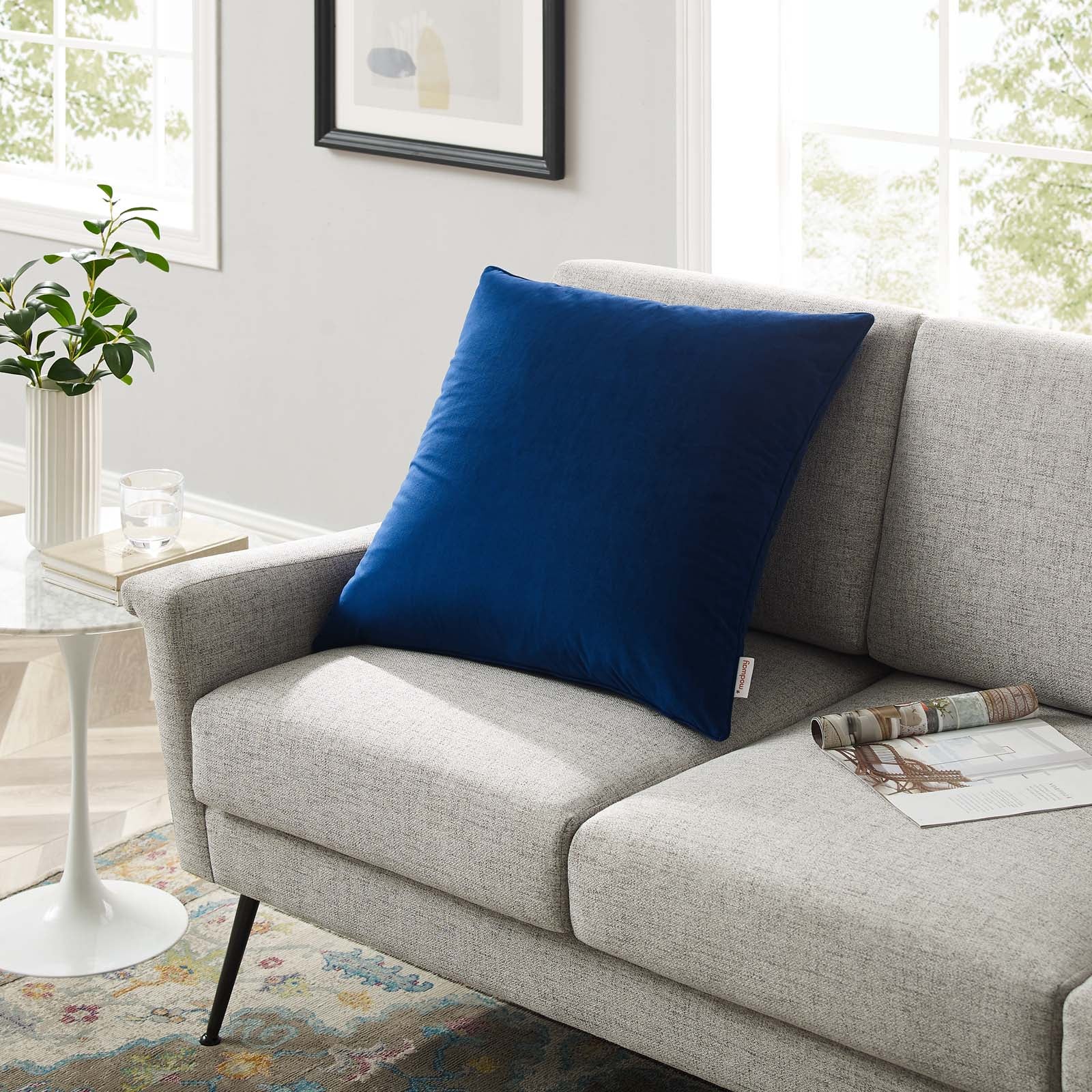 Enhance 24" Performance Velvet Throw Pillow by Modway